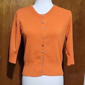 Joesph A. Citrone Jeweled 3/4 Sleeve Button Down Sweater Size Medium